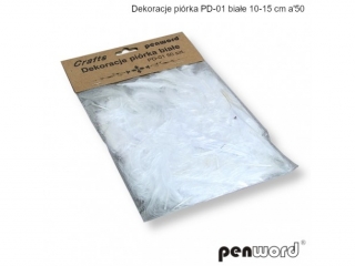 DEKORACJE PIÓRKA PD-01 BIAŁE 10-15cm a50