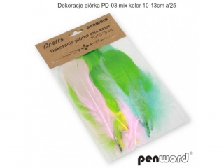 DEKORACJE PIÓRKA PD-03 MIX KOLOR 10-13cma25