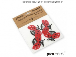 DEKORACJE FILCOWE DF-04 BIEDRONKI 35x25mm a4