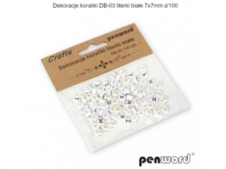 DEKORACJE KORALIKI DB-03 LITERKI BIAŁE 7x7mma100
