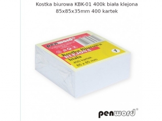 KOSTKA BIUROWA KBK-01 400k BIAŁA KLEJONA85X85x35mm 400 KARTEK