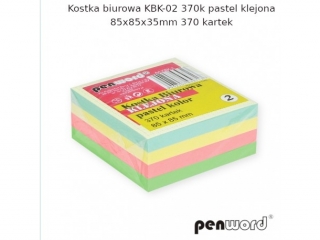 KOSTKA BIUROWA KBK-02 370k PASTEL KLEJONA 85x85x35mm 370 KARTEK