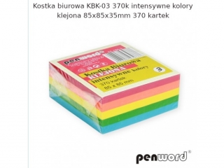 KOSTKA BIUROWA KBK-03 370k INTENSYWNE KOLORY KLEJONA 85x85x35mm 370 KARTEK