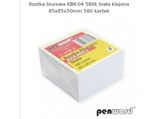 KOSTKA BIUROWA KBK-04 580k BIAŁA KLEJONA 85x85x50mm 580 KARTEK