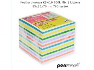 KOSTKA BIUROWA KBK-16 760k MIX 1 KLEJONA 85x85x70mm 760 KARTEK
