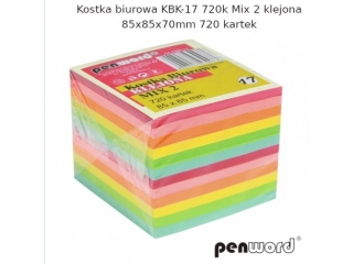 KOSTKA BIUROWA KBK-17 720k MIX 2 KLEJONA 85x85x70mm 720 KARTEK