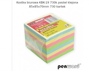 KOSTKA BIUROWA KBK-19 730k PASTEL KLEJONA 85x85x70mm 730 KARTEK