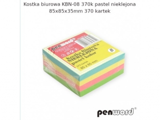KOSTKA BIUROWA KBN-08 370k PASTEL NIEKLEJONA 85x85x35mm 370 KARTEK