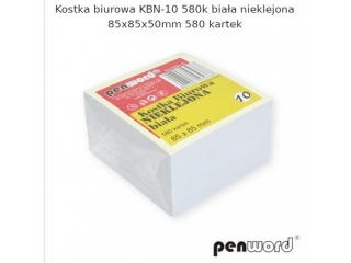 KOSTKA BIUROWA KBN-10 580k BIAŁA NIEKLEJONA 85x85x50mm 580 KARTEK