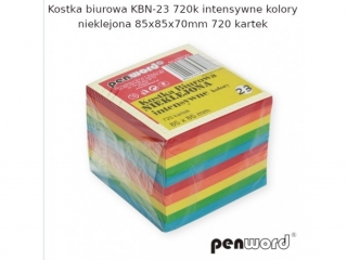 KOSTKA BIUROWA KBN-23 720k INTENSYWNE KOLORYNIEKLEJONA 85x85x70mm 720 KARTEK