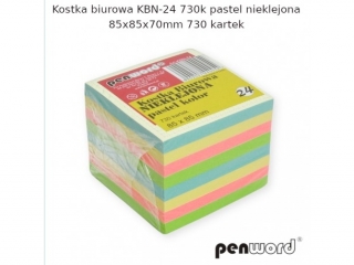 KOSTKA BIUROWA KBN-24 730k PASTEL NIEKLEJONA 85x85x70mm 730 KARTEK