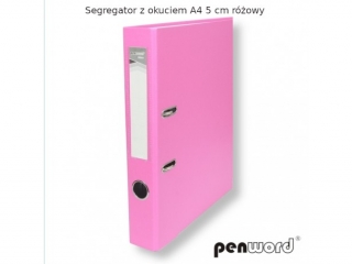 SEGREGATOR Z OKUCIEM A4 5 cm ROŻOWY
