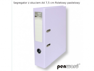 SEGREGATOR Z OKUCIEM A4 7, 5 cm FIOLETOWY PASTELOWY