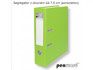 SEGREGATOR Z OKUCIEM A4 7, 5 cm JASNOZIELONY