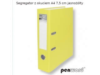 SEGREGATOR Z OKUCIEM A4 7, 5 cm JASNOŻÓŁTY