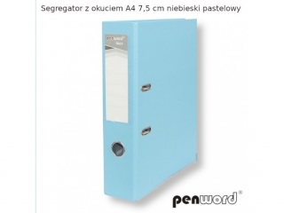 SEGREGATOR Z OKUCIEM A4 7, 5 cm NIEBIESKI PASTELOWY