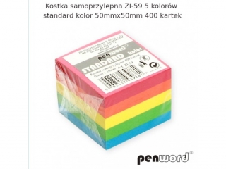 KOSTKA SAMOPRZYLEPNA ZI-59 5 KOLORÓW STANDARD KOLOR 50mmx50mm 400 KARTEK