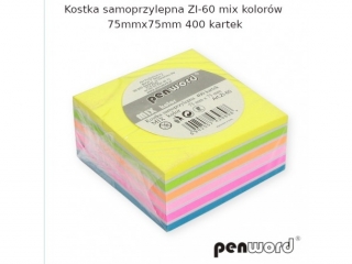 KOSTKA SAMOPRZYLEPNA ZI-60 MIX KOLORÓW 75mmx75mm 400 KARTEK