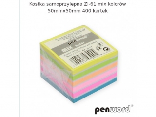 KOSTKA SAMOPRZYLEPNA ZI-61 MIX KOLORÓW 50mmx50mm 400 KARTEK