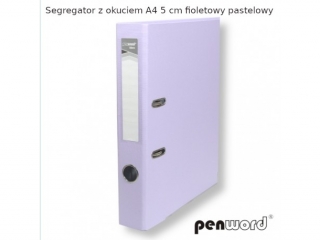 SEGREGATOR Z OKUCIEM A4 5 cm FIOLETOWY PASTELOWY