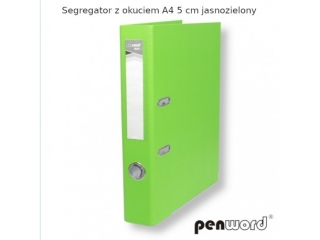SEGREGATOR Z OKUCIEM A4 5 cm JASNOZIELONY