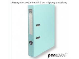 SEGREGATOR Z OKUCIEM A4 5 cm MIĘTOWY PASTELOWY