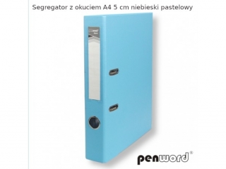 SEGREGATOR Z OKUCIEM A4 5 cm NIEBIESKI PASTELOWY