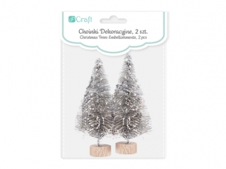 CHOINKI DEKORACYJNE 8 CM, 2 SZT. SREBRNE [opakowanie=3szt]
