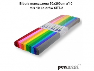 BIBUA KOLOROWA 50x200 a10 MIX 10 KOLORW SET 2(SZPSH)