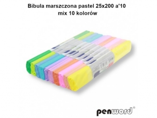 BIBUŁA MARSZCZONA PASTEL 25x200 a10 MIX 10 KOLORÓW (SZPSH) - dostępność 6.07.25