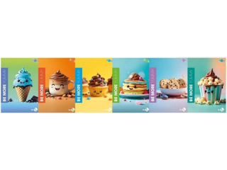 BE MORE ZESZYT A4 YUMMY KRATKA 72 STRONY 100 G. [opakowanie=10szt]
