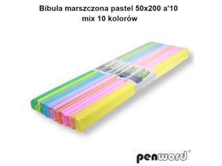 BIBUŁA MARSZCZONA PASTEL 50x200 a10 MIX 10 KOLORÓW (SZPSH)