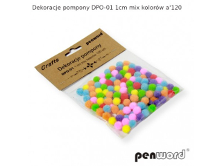 DEKORACJE POMPONY DPO-01 1cm MIX KOLORÓW a120
