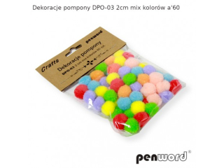 DEKORACJE POMPONY DPO-03 2cm MIX KOLORÓWa60
