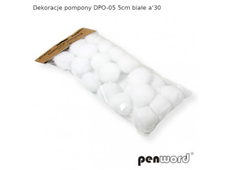 DEKORACJE POMPONY DPO-05 5cm BIA£E a30