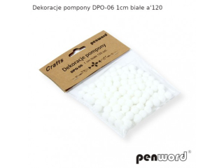 DEKORACJE POMPONY DPO-06 1cm BIAŁE a120