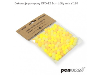 DEKORACJE POMPONY DPO-12 1cm ŻÓŁTY MIX a120