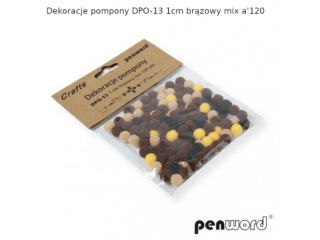 DEKORACJE POMPONY DPO-13 1cm BRĄZOWY MIXa120