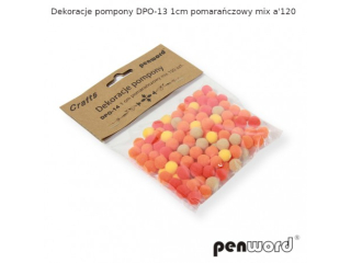 DEKORACJE POMPONY DPO-14 1cm POMARAŃCZOWY MIX a120