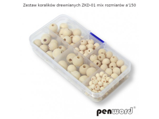 ZESTAW KORALIKÓW DREWNIANYCH ZKD-01 MIX ROZMIARÓW a150