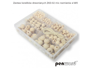 ZESTAW KORALIKÓW DREWNIANYCH ZKD-02 MIX ROZMIARÓW a485