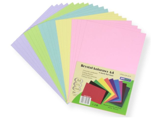 BRYSTOL/TEKTURA KOLOROWA MIX KOL. A4 CPA4-225-20P. PASTEL (SZPSH)