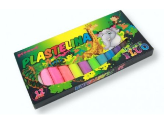 PLASTELINA 12 KOL. FLUO [opakowanie=10szt](SZPSH) - dostpno 6.07.25