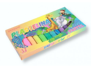 PLASTELINA 12 KOL. PASTEL [opakowanie=10szt](SZPSH) - dostpno 6.07.25