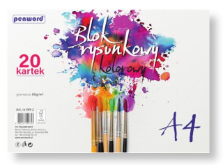 BLOK RYSUNKOWY A4 KOLOR BR-2 80g 20 KARTEK [opakowanie=10szt](SZPSH)