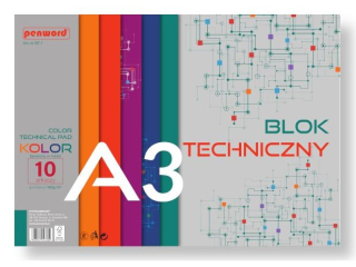 BLOK TECHNICZNY A3 KOLOR BT-7 180g 10 ARKUSZY PREMIUM BARWIONY W MASIE [opakowanie=10szt]�(SZPSH)