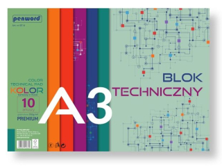 BLOK TECHNICZNY A3 KOLOR BT-8 250g 10 ARKUSZY PREMIUM BARWIONY W MASIE [opakowanie=10szt]�(SZPSH)