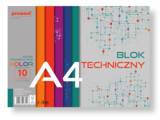 BLOK TECHNICZNY A4 KOLOR BT-3 180g 10 ARKUSZY PREMIUM BARWIONY W MASIE [opakowanie=10szt]�(SZPSH)
