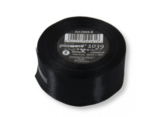 WSTKA OZDOBNA H025-S KOL. 1039 CZARNA SATYNOWA  38mmx25m
