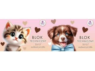 BLOK TECHNICZNY BIA�Y A4/10k. / THE SWEET PETS [opakowanie=10szt]